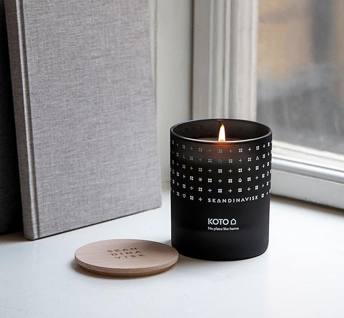 Skandinavisk KOTO 'Home' Scented Candle. Fragrance Notes: Vanilla Beans and Dried Orange Peel, Amber and Leather. 7.0 oz. - Bloomnest
