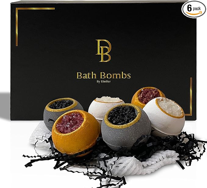 Bath Bombs, 6PC Luxury Gift Set, Girls Gifts, Mothers day Surprise, Valentines Day, Relaxing Kit, Bath Bombs for Women, Organic, Non Toxic, for Sensitive Skin, Natural, Lavender, Essential Oils & Salt - Bloomnest