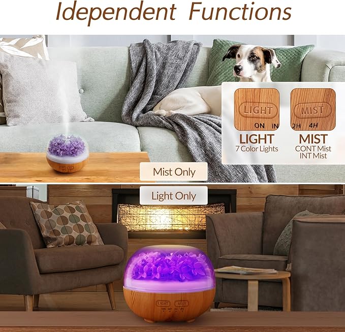Aromatherapy Essential Oil Diffuser, 300ml Air Diffuser Humidifier with 7 LED Colors, Timer & Auto-Off for Home Bedroom Office (Purple) - Bloomnest
