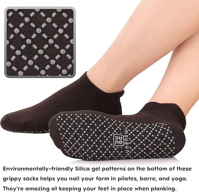 unenow Unisex Non Slip Grip Socks with Cushion for Yoga Pilates Barre Home & Hospital - Bloomnest
