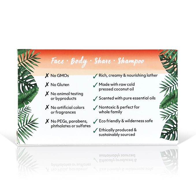 "Coco Fiji Soap Bar for Face and Body Infused With Organic Coconut Oil, Lemongrass Tangerine Essential Oil, Natural Soap for Moisturizing & Pore Purifying Skin, 7 oz, Pack Of 3 "