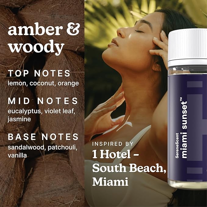 SereneScent Essentials 3-Pack Oils, 60ml Fragrance Oils for Diffusers – Mandarin Basil, Miami Sunset, Vanilla Cedarwood – Natural, Plant-Based, Long-Lasting Aromatherapy Scents by Homedics - Bloomnest