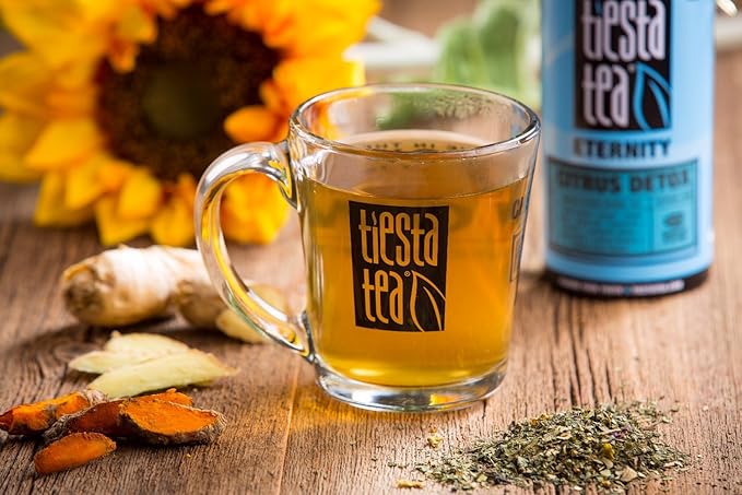 Tiesta Tea - Ginger Citrus Herbal Loose Leaf Tea, Lemon Ginger with Mint & Chamomile Blend, Caffeine-Free, Brew Hot or Iced, Makes Up to 200 Cups, Resealable Bulk Pouch, 12 Ounce - Bloomnest