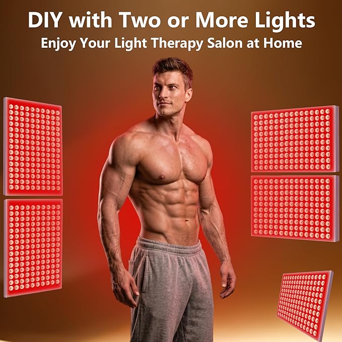 Red Light Therapy, Dual Chip Elite Grade LED Red Infrared Light Device with Near-Infrared Light 660nm 850nm High Power Red Light Therapy Panel at Home, Ideal for Body, Face,100W ZOXJOY