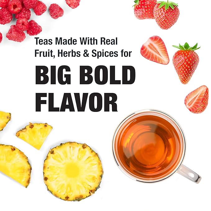 Tiesta Tea - Fruity Paradise, Strawberry Pineapple Green Tea, Premium Loose Leaf Blend, Tropical Fruit Flavor, Medium Caffeinated, Hot or Iced, 20-25 Cups, 9.6oz Resealable Pouch, Pack of 6 - Bloomnest