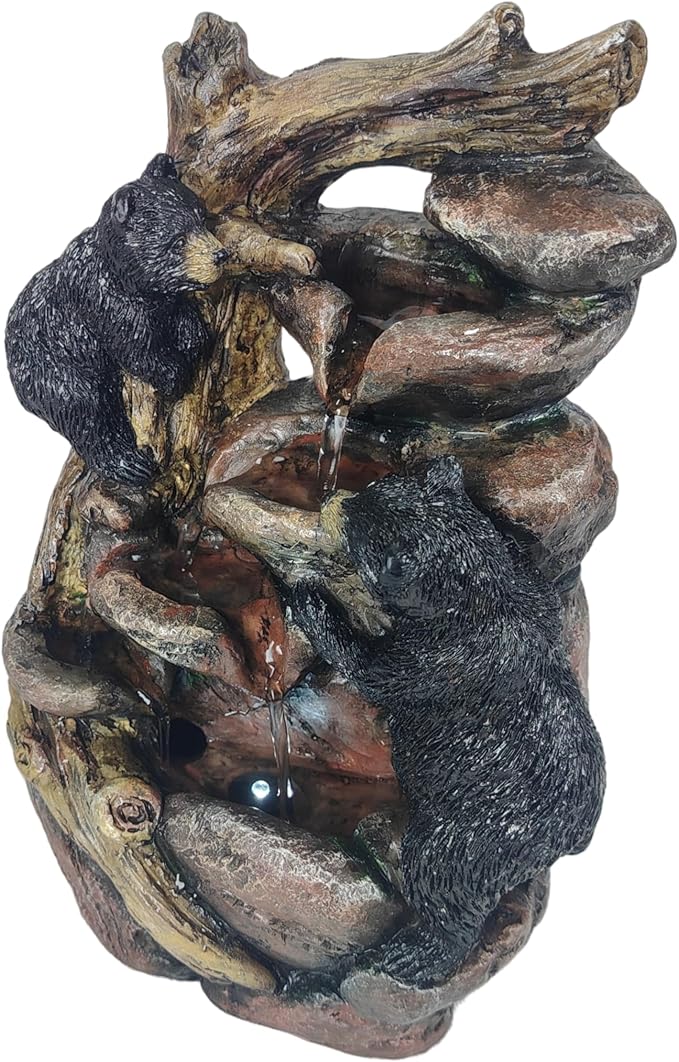 Indoor Desktop Fountain with LED Light – Layered Rock Waterfall, 11.02 x 6.29 x4.33 in, Perfect for Quiet and Relaxing Indoor Decoration - Bloomnest