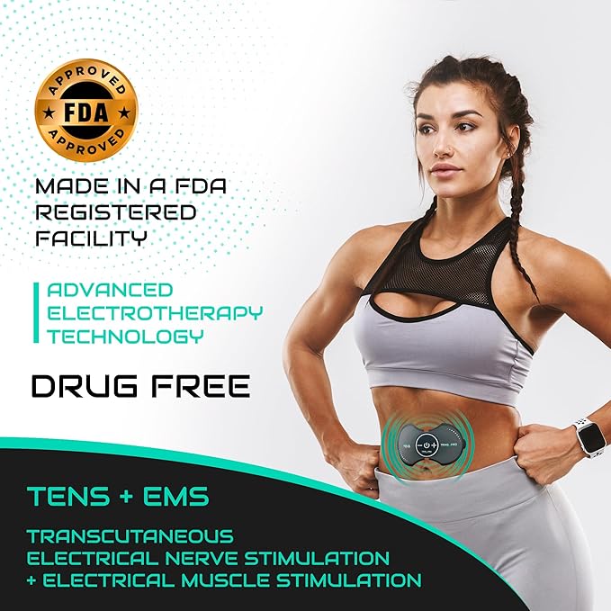 Pro 1000 Wireless Tens Unit for Pain Relief - Mini Tens Massager Portable Electric Muscle Stimulator - Deep Tissue EMS Pain Management Device - Pulse Therapy for Back Shoulder Neck Leg Arm (2 Pads) Tens+X+Pro