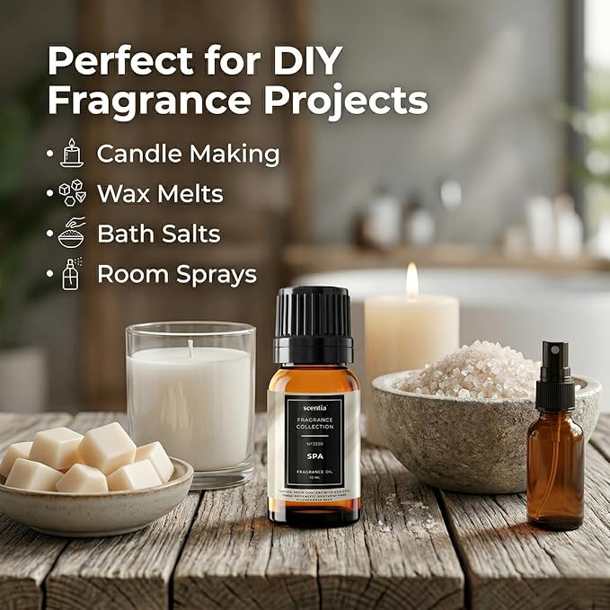 Scentia HF2200 Diffuser Oil – Clean Spa Fragrance Oil for Diffusers Inspired by Dream Walk Hotel Spa Scent, Luxury Home Fragrance Oil for Aromatherapy, Candle Making & DIY – 10 ml Scentia