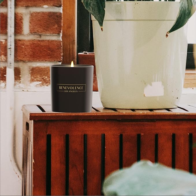 Benevolence LA Pine Scented Candle | Soy Christmas Candles, Black Candle for Home | Holiday Candles Gifts for Women and Men | Home Fragrance | Aromatherapy | Bathroom Freshener | 8oz, 45 Hour Burn - Bloomnest