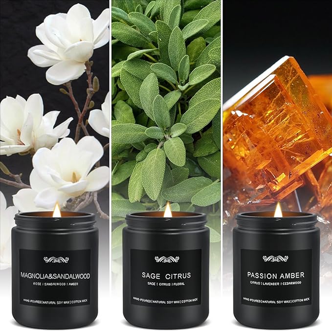 6 Pack Candles for Home Scented Aromatherapy Candles Gifts Set for Mens, Men Candle Set, 42 oz 300 Hour Long Lasting Candles, Gifts for Men, Birthday, Anniversary Present - Bloomnest