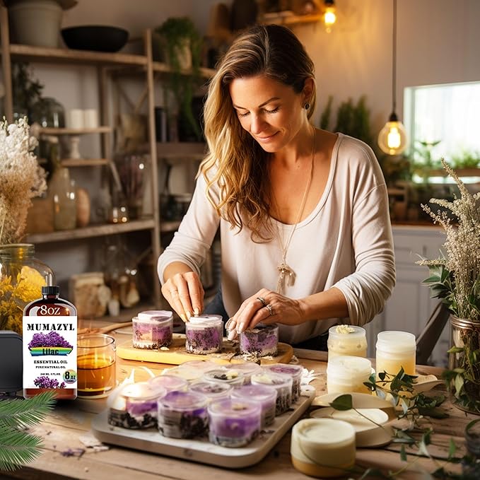 Lilac Essential Oil, Lilac Oil 8 Fl Oz 240ML for Diffuser Humidifier Yoga Cleaning DIY Candle Soap Making Essential Oils - Bloomnest