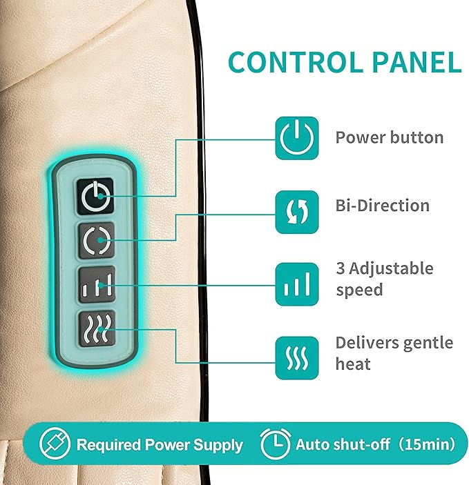 Nekteck Neck Massager for Pain Relief Deep Tissue, FSA Eligible Shiatsu Back Massager with Heating 3D Kneading Massage Pillow for Shoulder Leg Muscle, Office Home Car Use, HSA Eligible, Plug-in Use