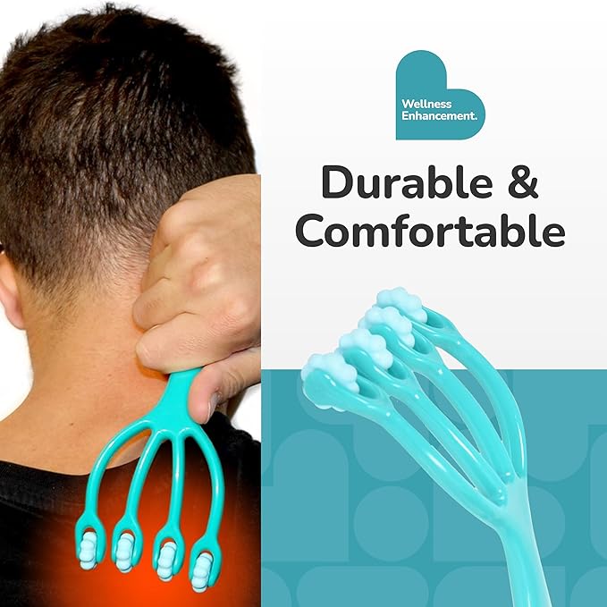 BioSwiss Claw Massage Roller, Handheld Muscle Massager with 5 Rotating Heads for Back, Legs, and Shoulder Bioswiss