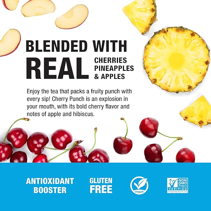 Tiesta Tea - Cherry Punch, Loose Leaf, Sweet Cherry Herbal Tea, Premium Blend, Non-Caffeinated, Makes Hot or Iced & Brews Up to 25 Cups, 2oz Resealable Pouch - Bloomnest
