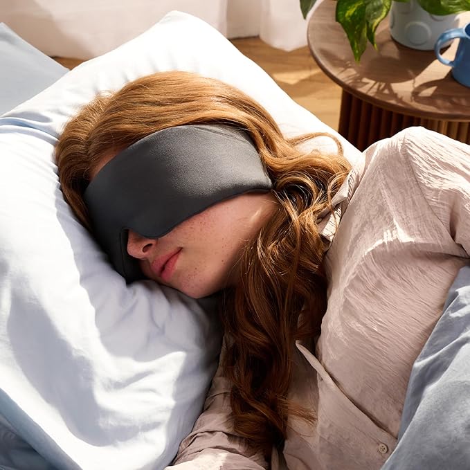 Bearaby Asteroid Grey Sleep Mask 23” x 4” Weighted Eye Mask for Sleeping 0.75 lbs 100% Light Blocking Mask for Travel and Rest Silky Soft Fabric for Deep Gentle Sleep - Bloomnest