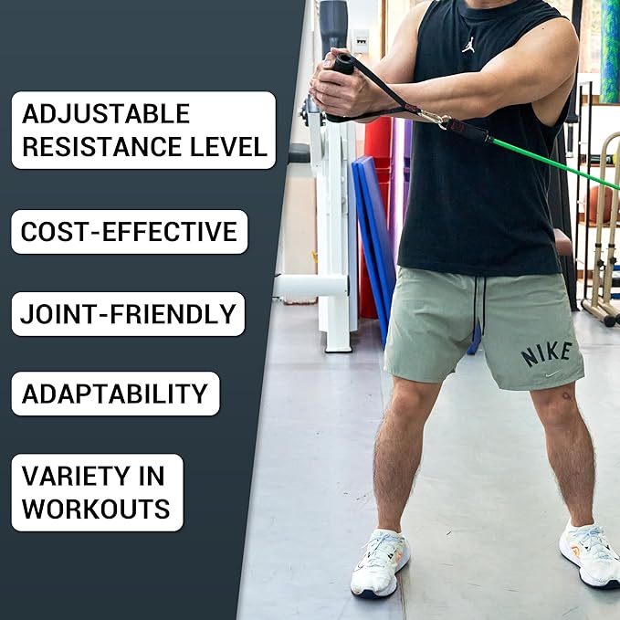 TheFitLife Resistance Bands with Handles - Designed for American Body Types, Exercise Workout Tubes for Men, Women, Includes Large Handles, Ankle Straps, Door Anchor, Fitness Levels - Bloomnest