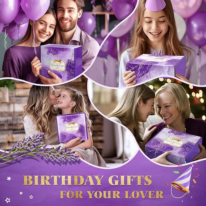 Bath Gift Set for Women, Christmas Stocking Stuffers for Women, Birthday White Elepant Gifts for Wife Her Sister Mom Auntie Grandma Friends, Relaxing Spa Self Care Lavender Bath Bombs Set﻿ - Bloomnest