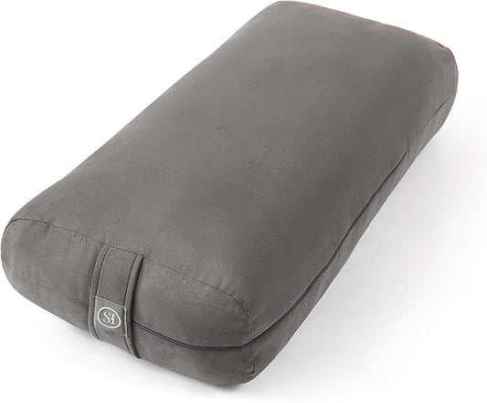 Meditation Cushion Bolster Pillow for Restorative Yoga – Supportive Cushion for Meditation, Pilates, and Relaxation – Filled with Buckwheat Hulls - Removable Cover - Bloomnest