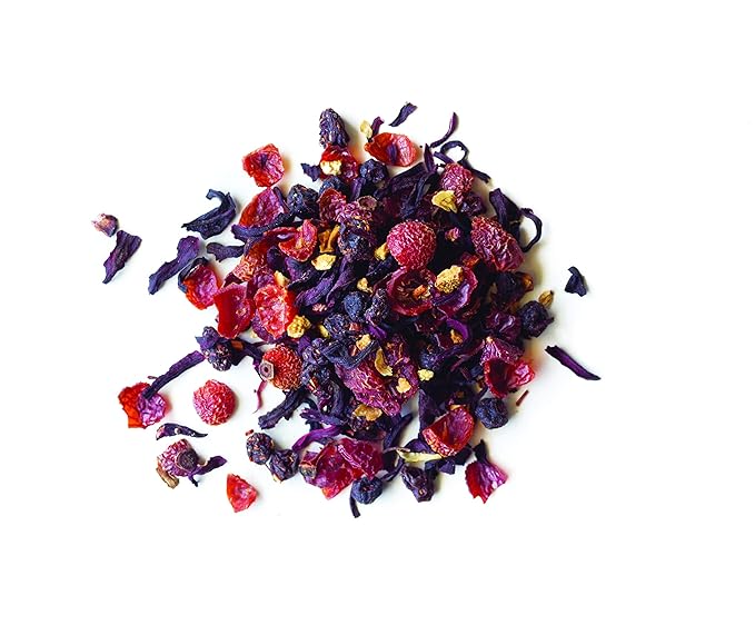 Rishi Tea Scarlet Herbal Tea - Organic Loose Leaf, Caffeine Free Berry Fruit Blend, Enjoy Hot or Iced - 16 Ounces, 40+ Servings - Bloomnest