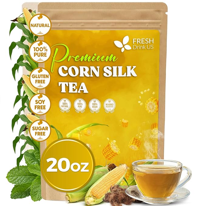 FreshDrinkUS, Dried Corn Silk 20oz | Premium Whole Corn Silk for Tea & Herbal Infusions | Naturally Air-Dried, Non-GMO, Caffeine-Free | Perfect for Daily Herbal Tea, DIY Blends & Natural Brewing - Bloomnest