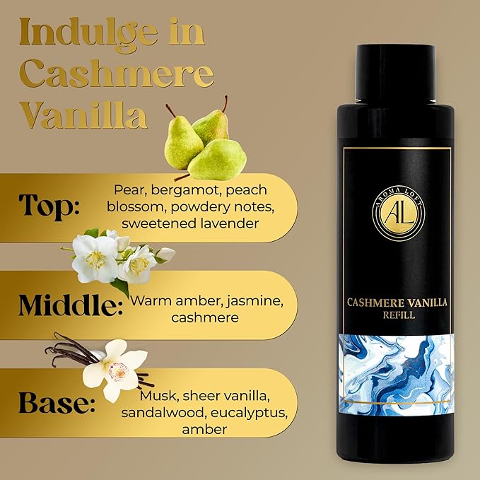 Cashmere Vanilla Reed Diffuser Oil Refill, Diffuser Oil scents for Home, 4 oz Fragrance Oil, Fragrance Oil Diffuser - Bloomnest