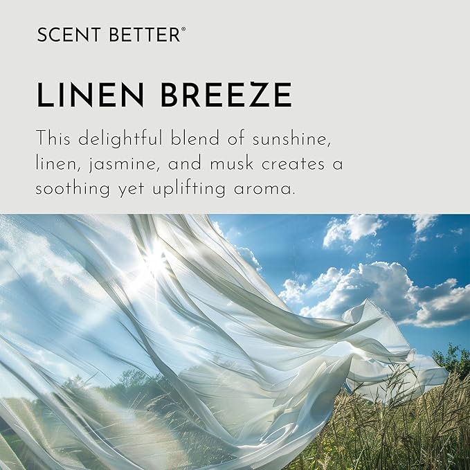 Scent Better Linen Breeze Aroma Essential Oil Blend: an Aromatherapy Blend of Linen, Jasmine, and Musk for Ultrasonic Diffusers & Nebulizers (2 Fl Oz, 60 mL) - Bloomnest