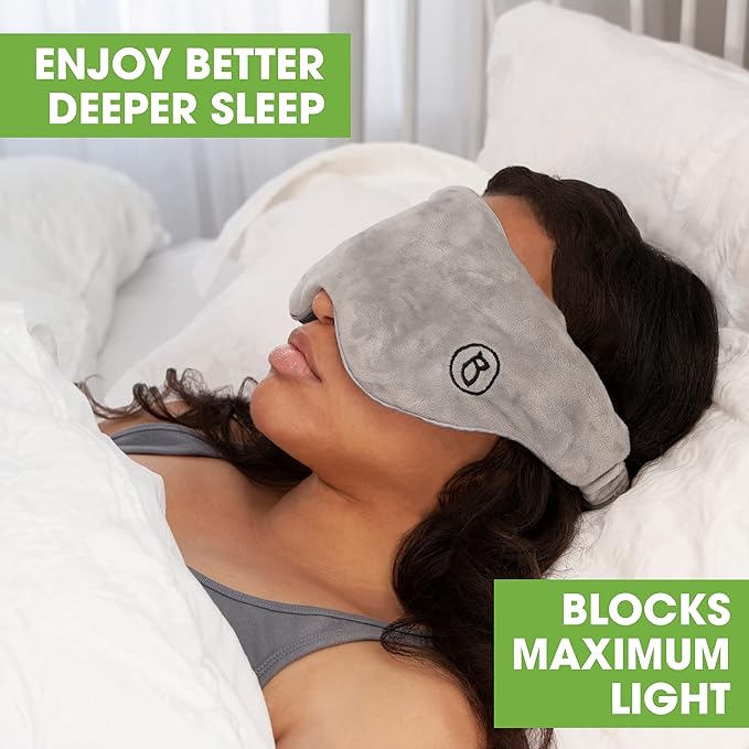 BARMY Weighted Sleep Mask for Women and Men (0.8lb/13oz) Weighted Eye Mask for Sleeping, Eye Cover Blocks Light Helps Relaxation and Night Sleep, Comfortable Blackout Sleeping Mask, Gray - Bloomnest