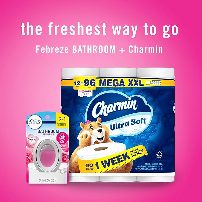 Febreze Bathroom Air Freshener, Odor-Fighting, Plug In Alternative, Air Fresheners for Home and Bathroom and Kitchen, Closet Air Fresheners, Downy April Fresh Scent, 6 Count - Bloomnest