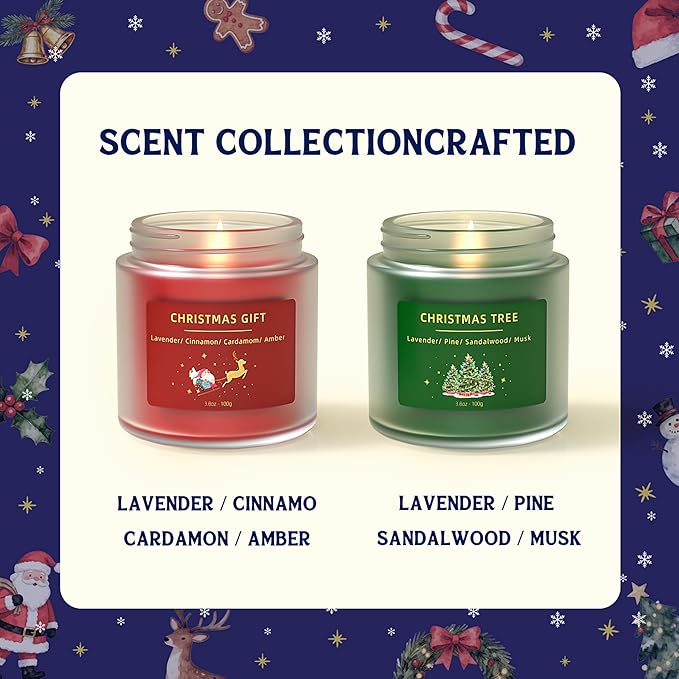 BOYUJK Christmas Candles, Scented Candles Gifts for Women, Scented Candles Gift Set for Her, Christmas Gifts for Women and Men - Bloomnest