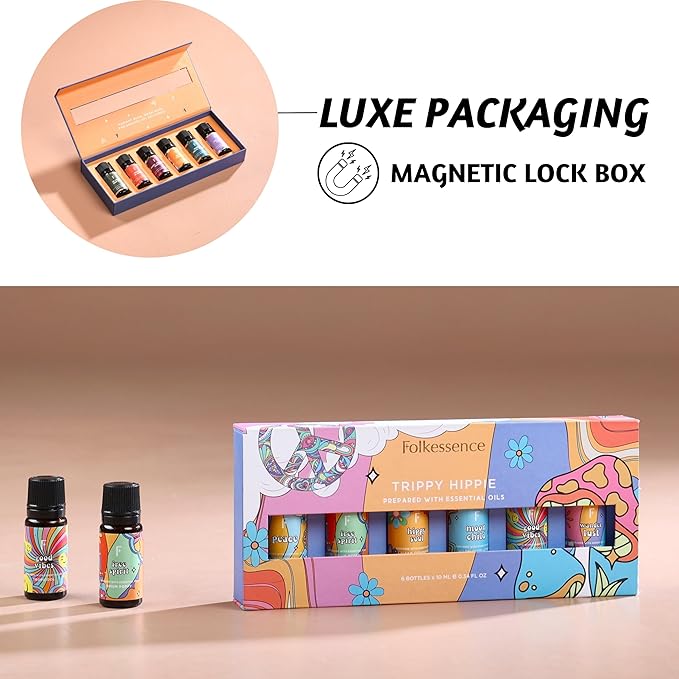 Folkulture Essential Oils for Diffusers Oil | Set of 6 Fragrance Oil, Patchouli & Cedarwood | Essential Oils for Diffusers | Diffuser Oils Scents for Home - Bloomnest
