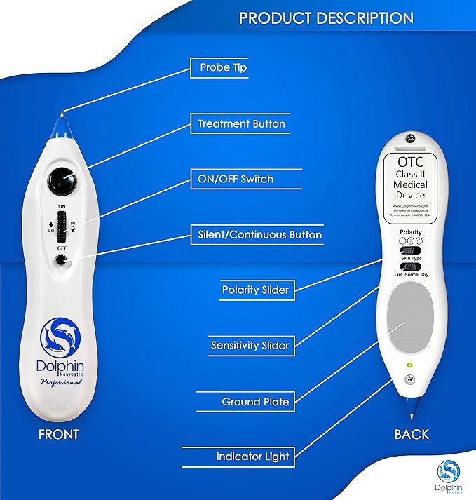 Electronic Acupuncture Pen - Vagal Stim Kit | Dolphin Neurostim | Physical Therapy Tools, Great for Reducing Stress – Enhance Vagal Tone - Over The Counter DolphinNeurostim
