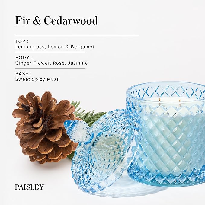Fir&Cedarwood Scented Candles, 14.8oz Natural Soy Wax, Large Wood Wick Candles for Home, 80H Long-Lasting, Clean Burn, Non Toxci, Luxury Candle Gift for Women & Men,Housewarming - Bloomnest