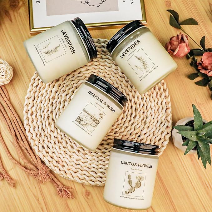 Candles for Home Scented,Lavender Candle Gifts Set,Made with Natural Soy Wax & Essential Oils, 6 Pack 42 Oz Candles Gifts for Women, Ideal for Birthday, Valentine's Day, Thanksgiving - Bloomnest