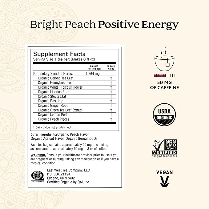 Yogi Tea - Morning Energy Variety Pack (3 Pack) Includes Peach Bergamot Bright Day, Sweet Tangerine Positive Energy, Spiced Blackberry Focus - 48 Organic Tea Bags - Bloomnest