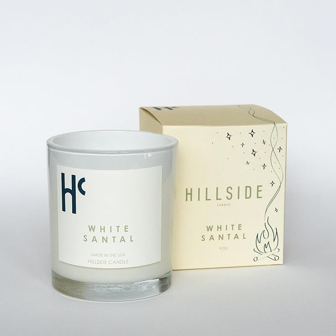 White Santal Single Wick Soy Candles, Luxury Scented Candles for Home - Up to 60 Hour Burn Time, Cruelty-Free Soy Wax Blend - Lily of The Valley Fragrance, Notes of Wood & Musk (9 oz) - Bloomnest