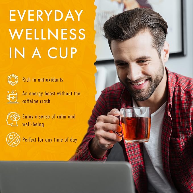 Hawaiian Natural Tea Mango Peach Flavored Organic Tea - Tropical Fruit Green and Black Tea Blend - Perfect Daily Cup & Gift for Special Occasions - 60 Tea Bags - Bloomnest