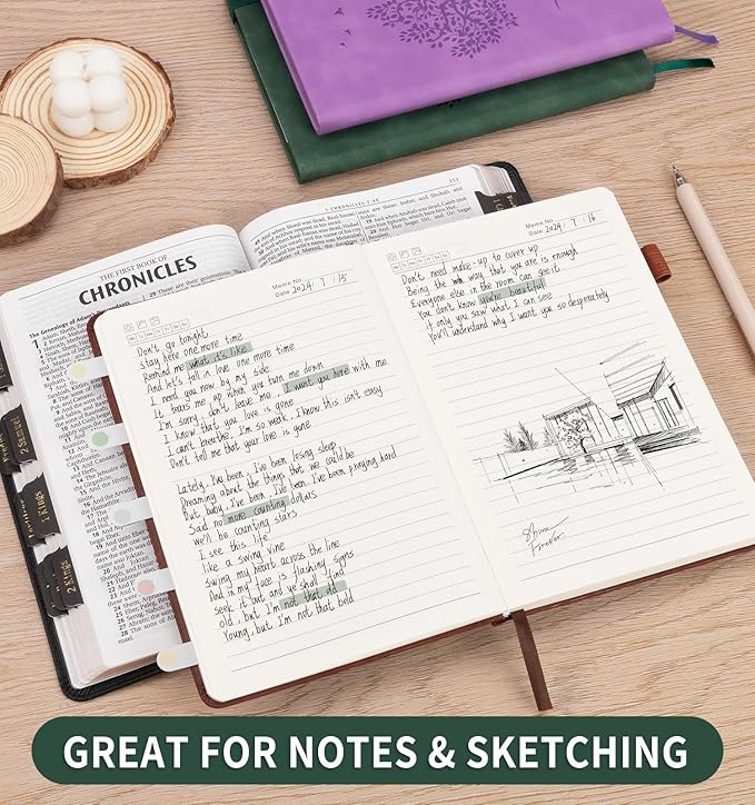 6 Pack Lined Journal Notebook for Women Men, A5 Hardcover Leather Journals for Writing, 200 Pages Thick Paper, Daily Journal Notebook for Work, School, Note Taking, Business, Travel, College Ruled - Bloomnest