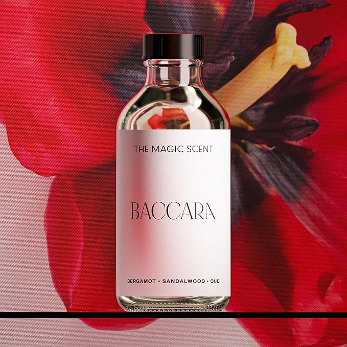 The Magic Scent Baccara Diffuser Oil - Hotel & Home Luxury Scents Inspired by Baccarat Rouge - Diffuser Oil Scents for Home Designed for Use in All Diffusers - 4 fl oz, 120 mL - Bloomnest