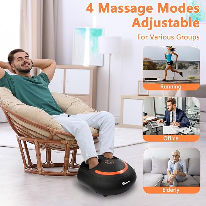 Foot Massager with Heat Shiatsu Foot Massager with Remote Deep Kneading Relief for Tired Electric Feet Massage Machine for Home and Office Gifts for Mom Dad Black - Bloomnest