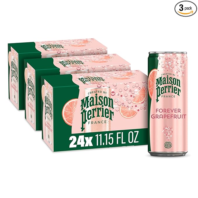 Maison Perrier Forever Grapefruit Flavored Sparkling Water, 11.15 Fl Oz Cans, 8 Count, 3 Pack - Bloomnest