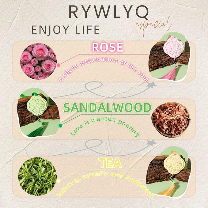 Ceramic Essential Oil Diffusers，Air Freshener，3Pcs Rose Flower Ceramic Aromatherapy Diffusers for Bedroom, Wardrobes， Toilet， Cars Etc.Visual and Olfactory Double Enjoyment（Sandalwood+Rose+Tea） - Bloomnest