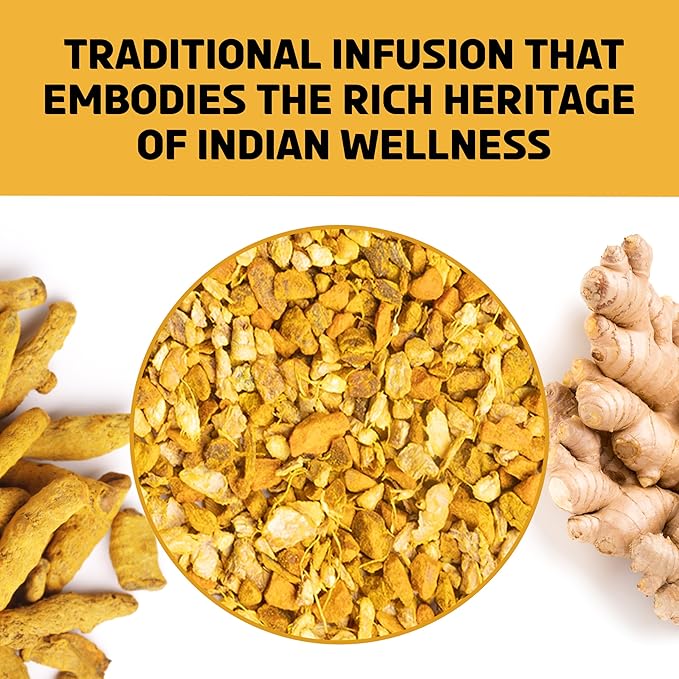 BREWIX, Turmeric Ginger Loose Herbal Tea (100+ Cups, 7.05oz/200g) Caffeine & Gluten Free | Ginger Root Tea | Savory & Spicy - Bloomnest