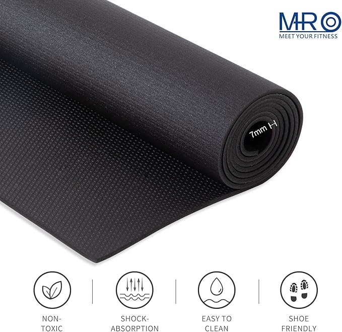MRO Extra Large Exercise Mat For Home Gym, 15'x6'/12'x6'/9'x6'(7mm) Workout Mats for Gym Flooring, Non-Slip, Extra Thick Durable Cardio Mat, Ideal for Plyo, Weights, MMA, Jump Rope -Shoe Friendly - Bloomnest