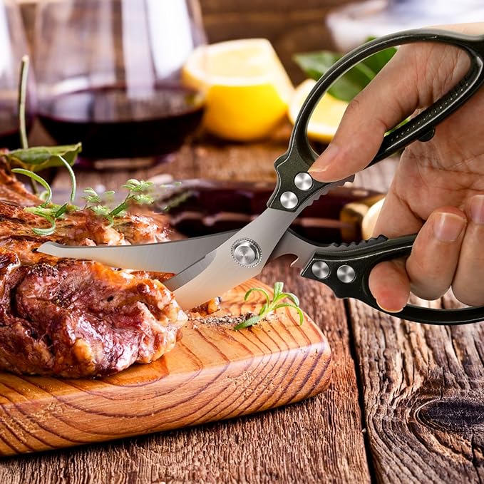 Heavy Duty Poultry Shears,Kitchen Shears,Food Scissors All Purpose for Meat Cutting,Chicken,Turkey,Fish,Dishwasher Safe Kitchen Scissors with Anti-Slip Handle - Bloomnest