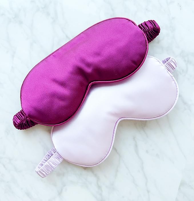 Silk Eye Mask for Sleeping - Satin Eye Cover with Silk Storage Bag Purple - Bloomnest