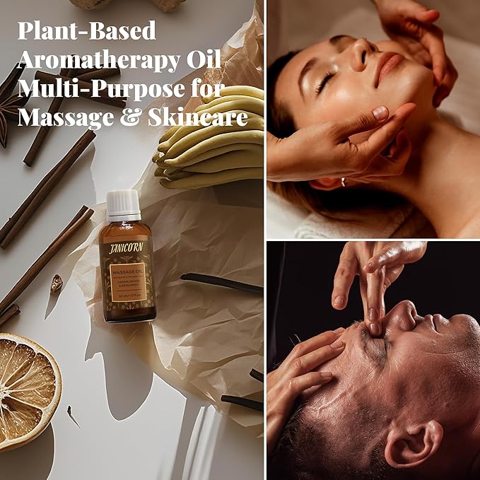 Sandalwood & Bergamot Aromatherapy Oil for Face & Body Massage – Plant-Based Blend for Hydrating & Nourishing Care, Woody-Citrus Aroma for Refreshing and Balancing Self-Care, 1 fl oz / 30 ml - Bloomnest