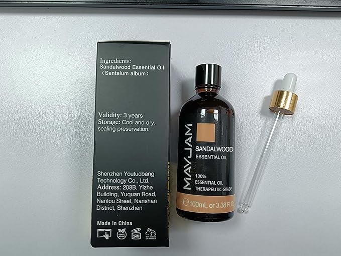 MAYJAM Sandalwood Essential Oil - Pure Essential Oils for Diffuser, Fragrance Oil for Soap Candle Making, Ideal for Home Office Car Yoga Use, 100ML/Bottle - Bloomnest