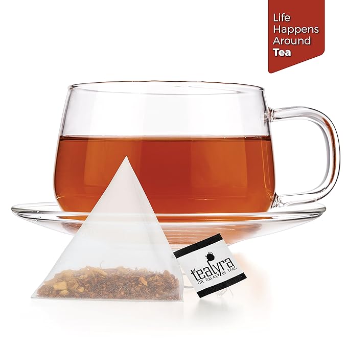 Tealyra - Rooibos Coconut Vanilla Chai - 25 Bags - Ginger Cinnamon - Red Bush Rooibos Herbal Loose Leaf Tea - Antioxidants Rich - Caffeine-Free - Pyramids Style Sachets - Bloomnest