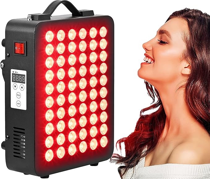 Red Light Therapy for Body & Face, 660nm 850nm Infrared Light Therapy Panel for Skin,Muscles Recovery Portable LED Light Therapy Device with Stand,60 LED Beads