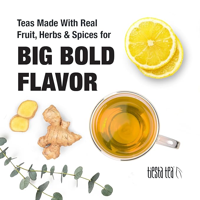 Tiesta Tea - Meyer Lemon Zest, Loose Leaf, Zesty Lemon Herbal Tea, Premium Caffeine Free Blend, Make Hot or Iced & Brews Up to 200 Cups, 16 oz Resealable Bulk Pouch - Bloomnest